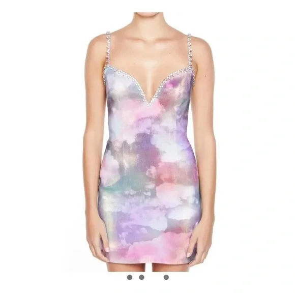 Area NYC crystal trim dress